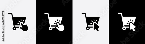 Web store shopping cart icon. Internet shop buy logo symbol sign. Shopping cart vector illustration.
