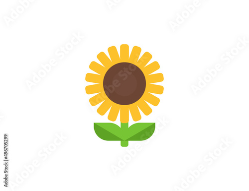 Sunflower vector flat emoticon. Isolated Sunflower emoji illustration. Sunflower icon