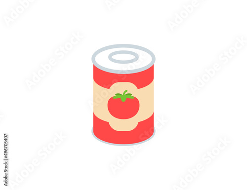 Can of Food vector flat emoticon. Isolated Canned Food emoji illustration. Tomato can icon