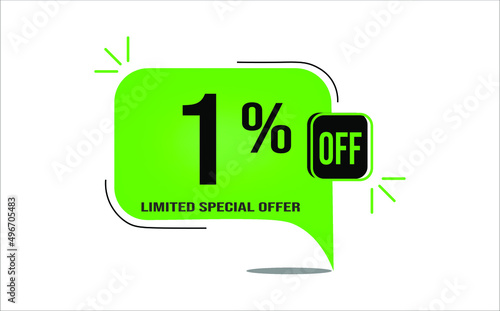 1% off green balloon. Buy and sell banner for wholesale and retail. limited offer