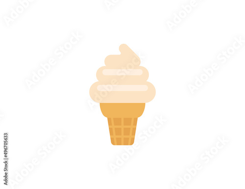 Soft Ice Cream vector flat emoticon. Isolated Soft Ice Cream emoji illustration. Ice Cream icon
