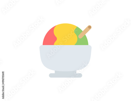Shaved ice vector flat emoticon. Isolated Shaved ice  illustration. Shaved ice icon