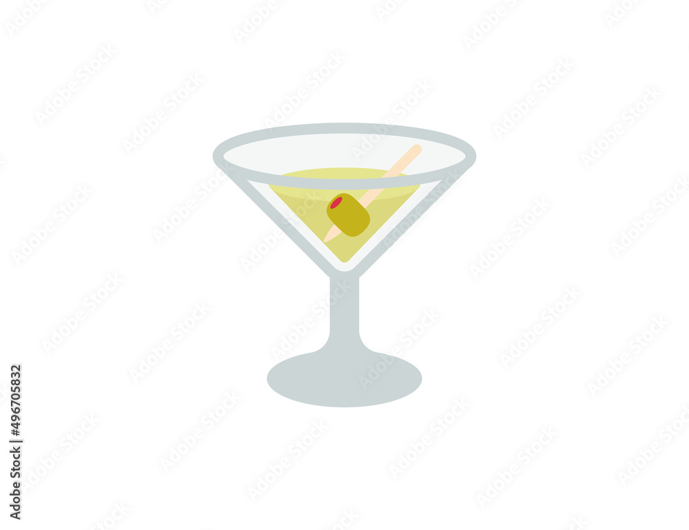 Martini glass vector flat emoticon. Isolated Martini glass illustration. Martini glass icon Martini glass vector flat emoticon. Isolated Martini glass illustration. Martini glass icon