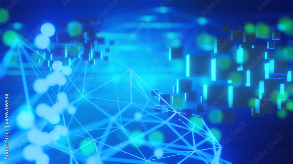 Fototapeta premium metaverse network neon glow web, data cloud storage, networking lan internet, 3d illustration rendering, virtual reality