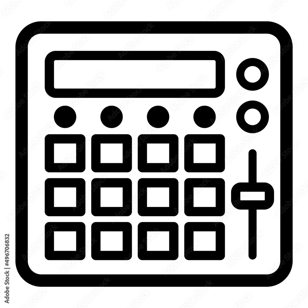Drum Machine Flat Icon Isolated On White Background Drum Machine Flat Icon Isolated On White Background