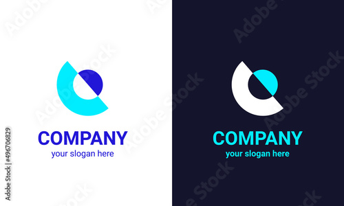 Letter C logo for hi-tech company startup. vector sign, Modern Minimal Design
