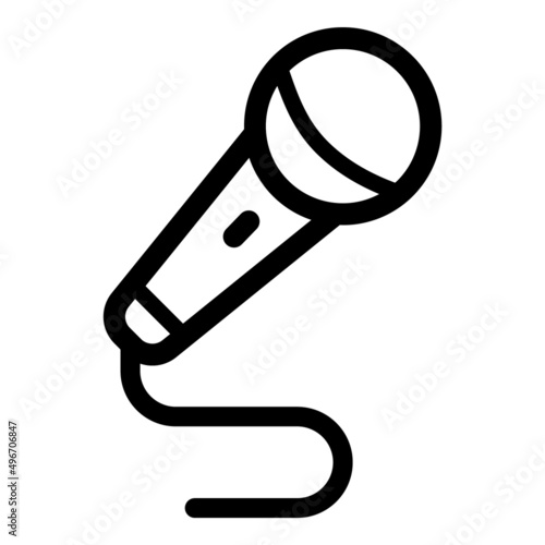 Microphone Flat Icon Isolated On White Background