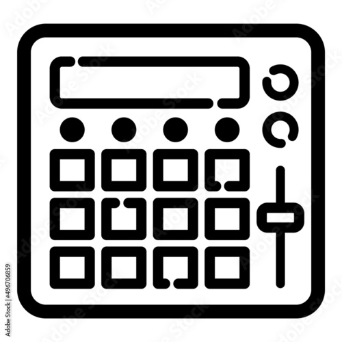 Drum Machine Flat Icon Isolated On White Background