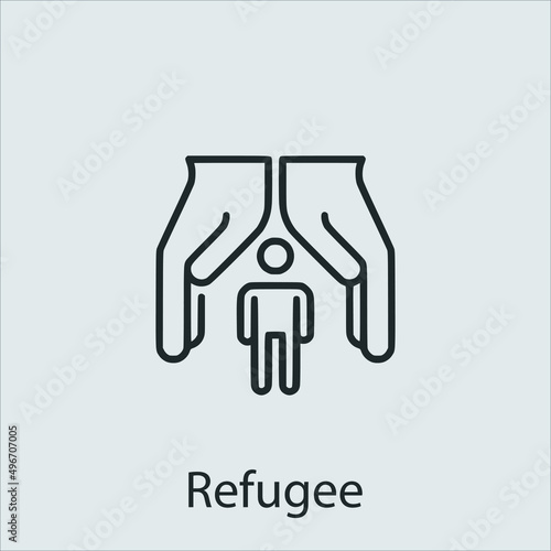 refugee icon vector icon.Editable stroke.linear style sign for use web design and mobile apps,logo.Symbol illustration.Pixel vector graphics - Vector
