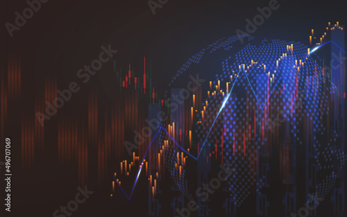 Global financial in graphic futuristic concept suitable for global financial investment or Economic trends business idea and all art work design.