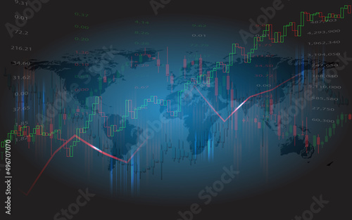 Global financial in graphic concept suitable for global financial investment or Economic trends business idea.