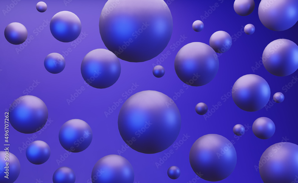 Abstract sphere background. Blue backdrop. 3d rendering