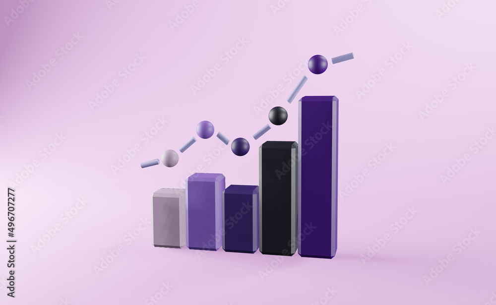 Finance and economic chart. Illustration representing growth of an investment. Business diagram going up. 3d rendering Finance and economic chart. Illustration representing growth of an investment. Business diagram going up. 3d rendering