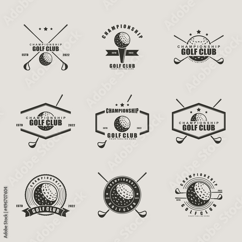 Set golf logo design template illustration