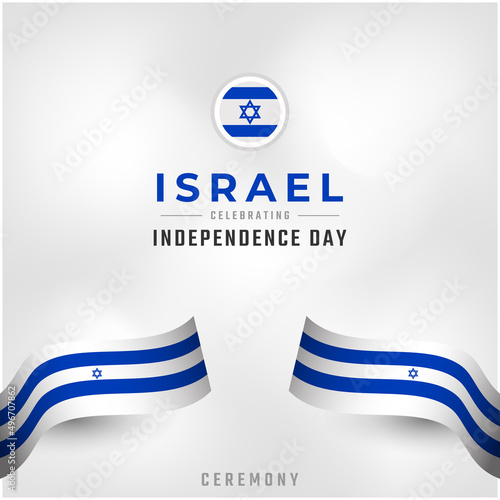 Happy Israel Independence Day Celebration Vector Design Illustration. Template for Poster, Banner, Advertising, Greeting Card or Print Design Element