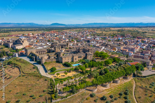 Aerial view of Parador de Oropesa hotel in Spain. photo