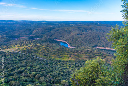 Tagus river passing Monfrague national park in Spain. photo