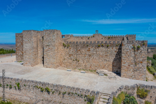 Aerial view of castle in Spanish town Trujillo. photo