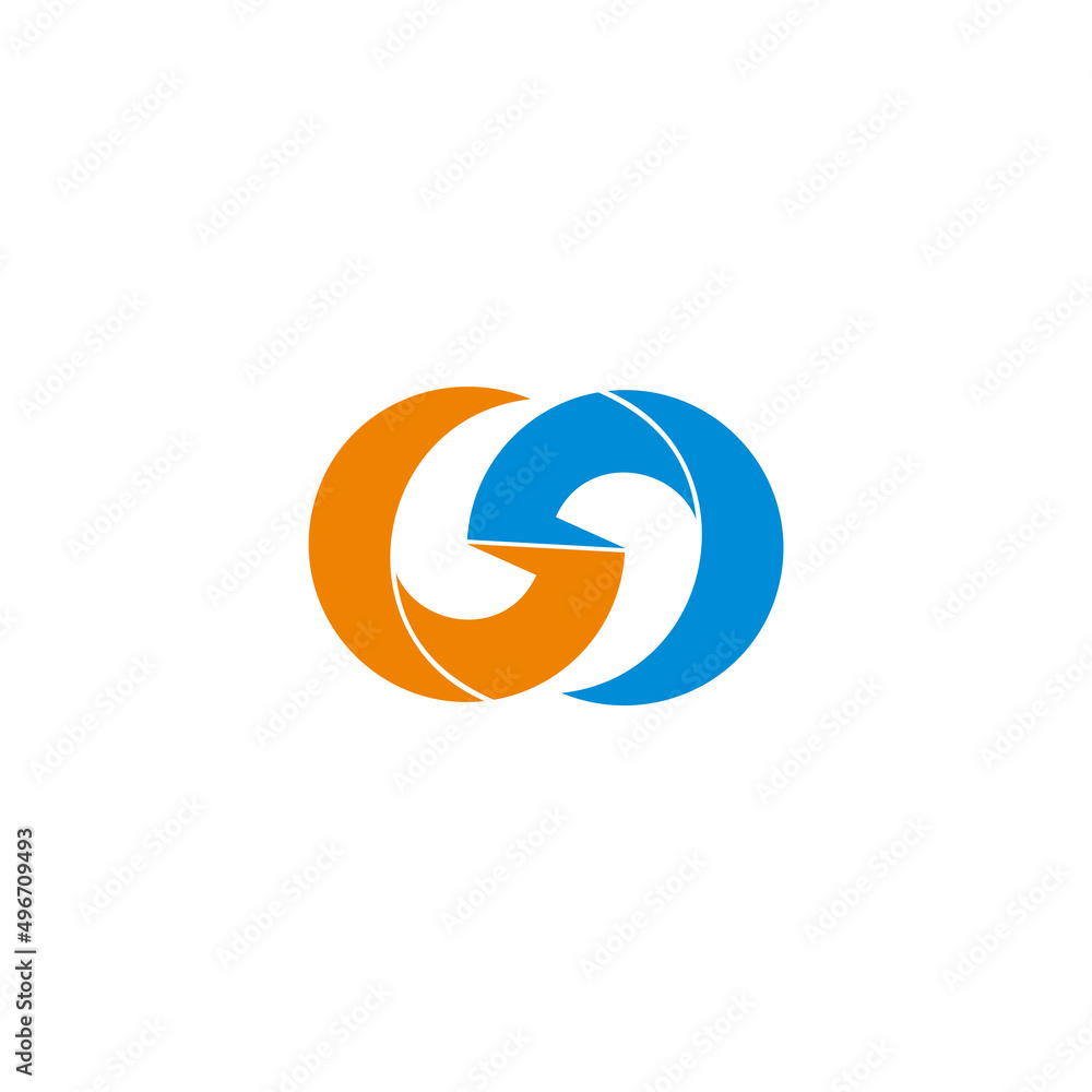 letter g d linked motion arrow logo vector letter g d linked motion arrow logo vector