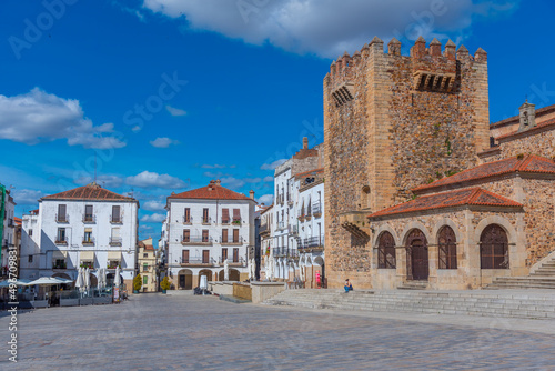 Bild auf Leinwand Torre de Bujaco at Plaza Mayor in Caceres, Spain.