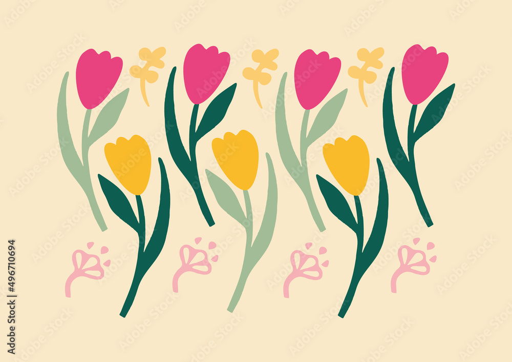 Naklejka premium background with tulips