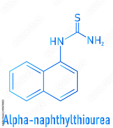 Alpha-naphthylthiourea (ANTU) rodenticide molecule. Skeletal formula.