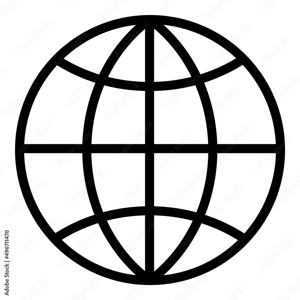 Globe Flat Icon Isolated On White Background Globe Flat Icon Isolated On White Background