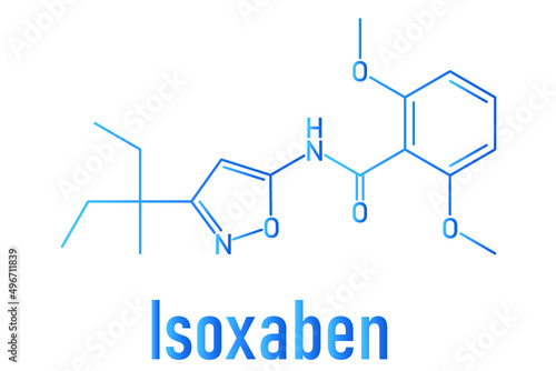 Isoxaben herbicide molecule. Skeletal formula.