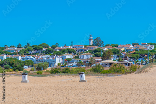 Holiday homes alongside Mazagon beach near Huelva, Spain. photo