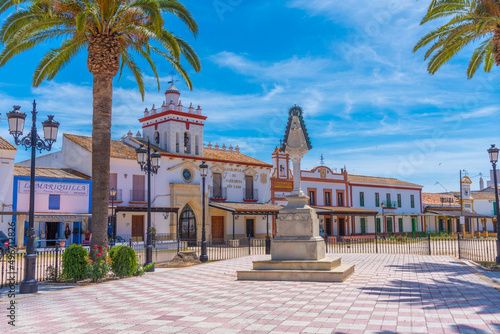 View of a square at El Rocio in Spain. photo