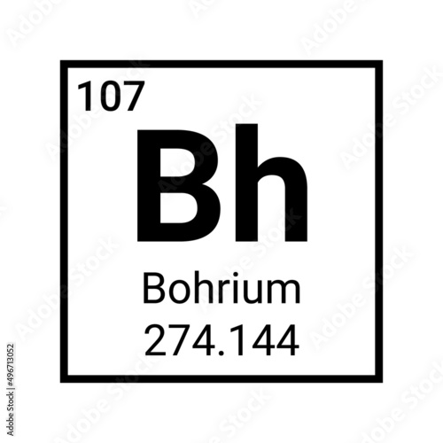 Bohrium periodic table chemical element symbol icon