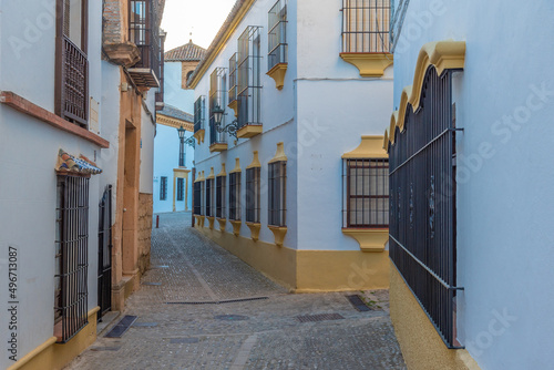 White street in the old town of Spanish city Ronda.