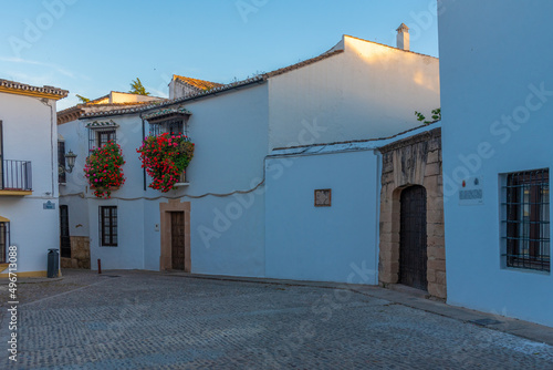 White street in the old town of Spanish city Ronda.