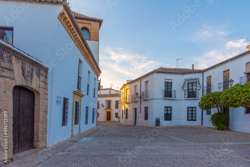White street in the old town of Spanish city Ronda.