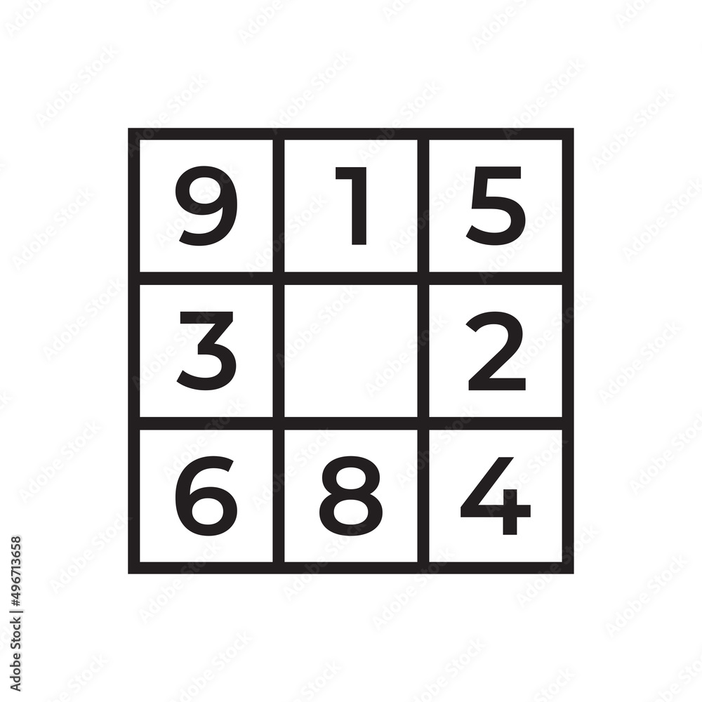 Sudoku icon design, line art style illustaration - Vector Sudoku icon design, line art style illustaration - Vector