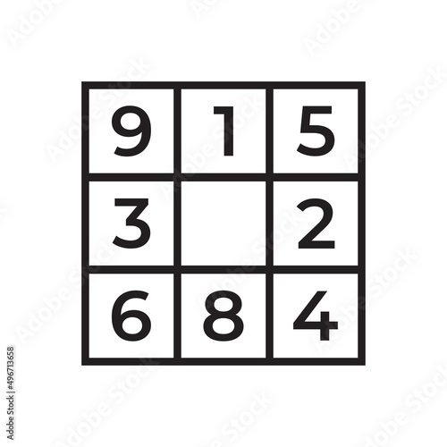 Sudoku icon design, line art style illustaration - Vector photo