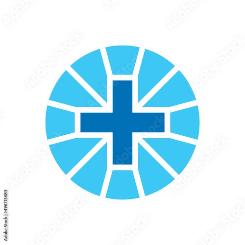 Abstract medical cross logo icon design, health care symbol