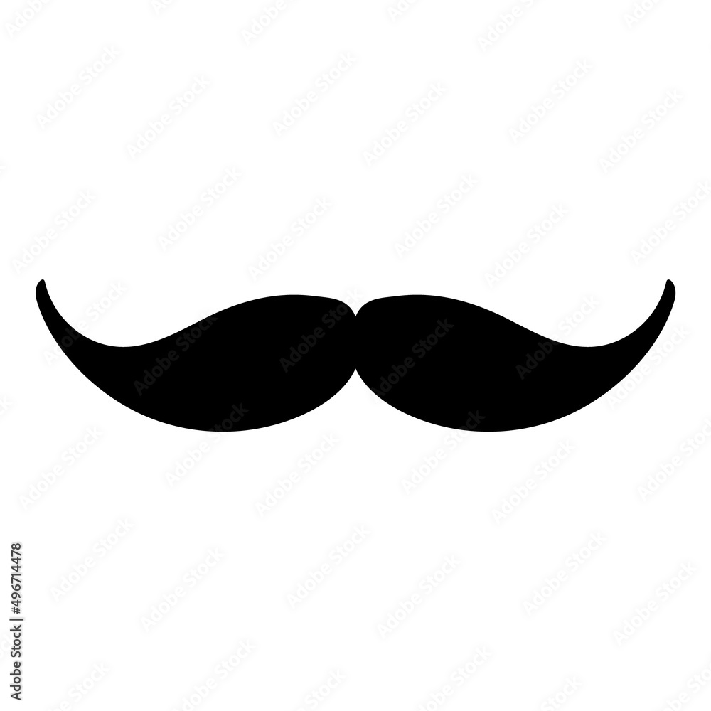 Mustache Flat Icon Isolated On White Background Mustache Flat Icon Isolated On White Background