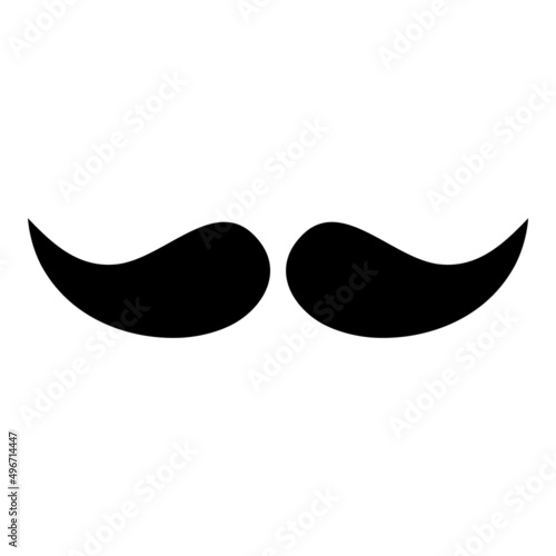 Mustache Flat Icon Isolated On White Background