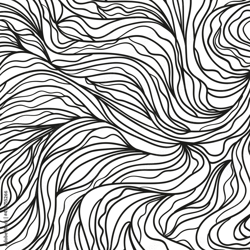 Wavy background. Hand drawn waves. Stripe abstract texture with many lines. Waved pattern. Black and white illustration for banners, flyers or posters Wavy background. Hand drawn waves. Stripe abstract texture with many lines. Waved pattern. Black and white illustration for banners, flyers or posters