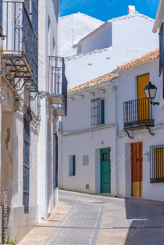 White street in the Zuheros village in Spain. photo