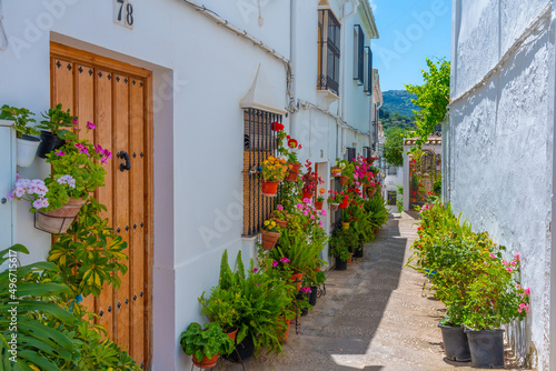 White street in the Zuheros village in Spain. photo