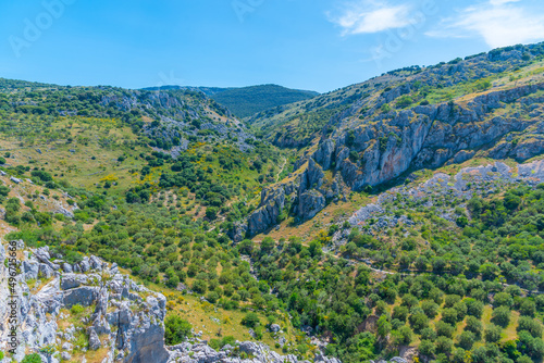 Rocky landscape of Sierras Subbeticas natural park in Spain. photo