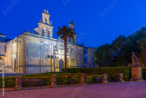 Sunset view of Bas?lica de Santa Mar?a de los Reales Alc?zares in Ubeda, Spain. photo