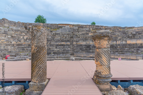 Ancient theatre at Roman ruins in Segobriga site in Spain. photo