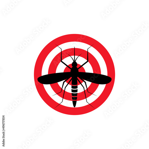 Mosquito insect repellent zika vector logo. Mosquito target aim icon repellent