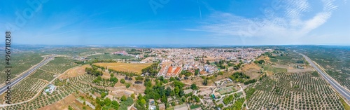Aerial view of Spanish town Baeza photo