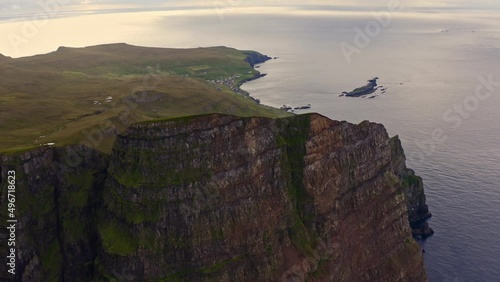 Drone From High Sea Cliff, Beinisvord photo