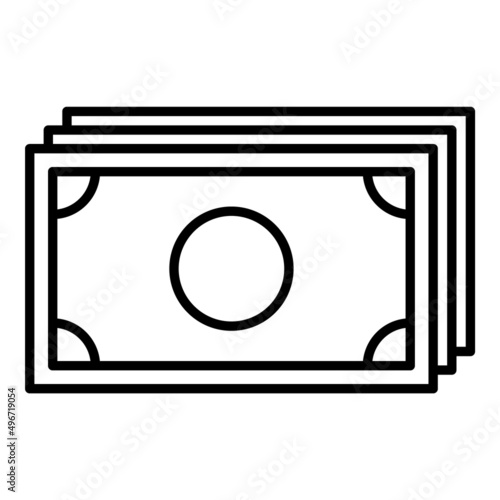Dollar Bill Flat Icon Isolated On White Background