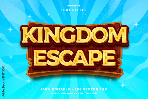 Kingdom Escape Cartoon Fantasy Game Logo Design